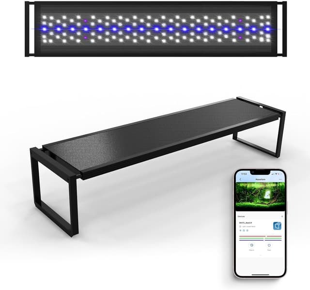 FZONE BRITE 60 LED Aquarium Beleuchtung mit App-Steuerung, 36W, Energieklasse A