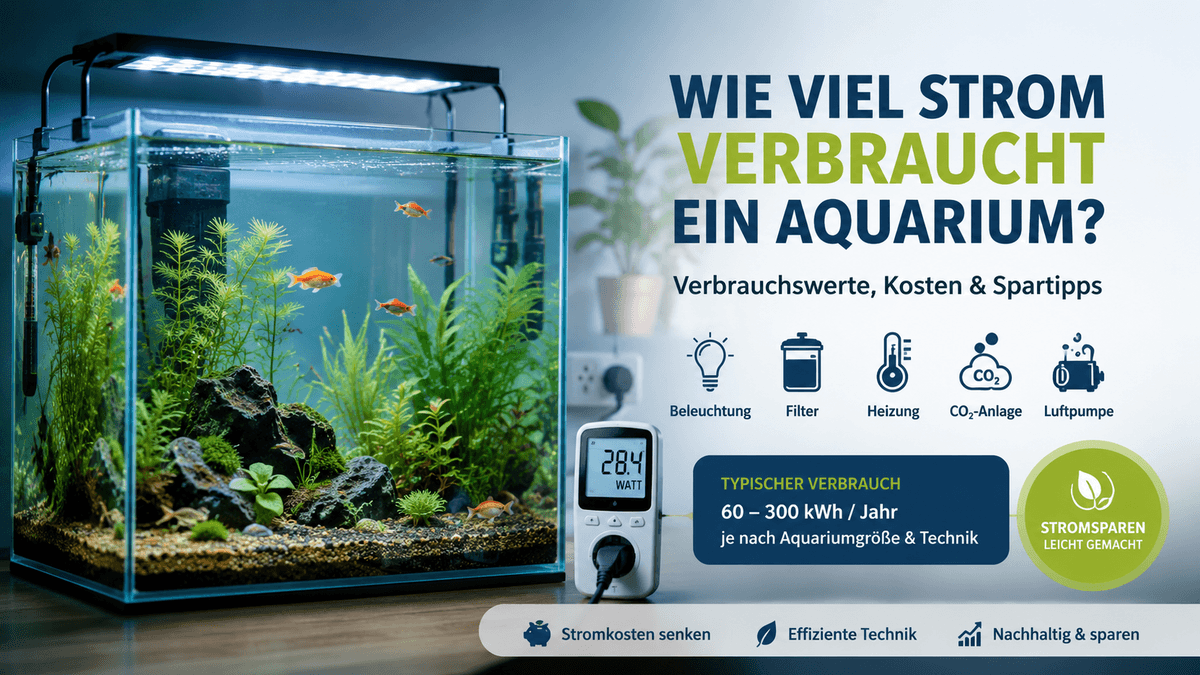 Aquarium mit moderner LED-Beleuchtung und energieeffizienter Technik – Stromverbrauch eines Aquariums im Überblick